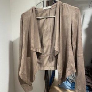 Dalia Beige Suede Jacket, Size Small
